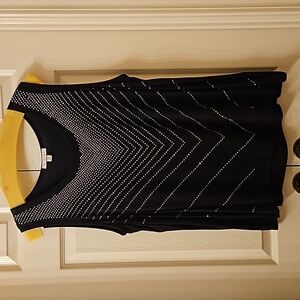 Dress Barn 2x Black Tank with Silver Bling